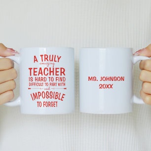 Caneca De Café Uma Chata Vermelha De Café, Um Professor Verdadeir