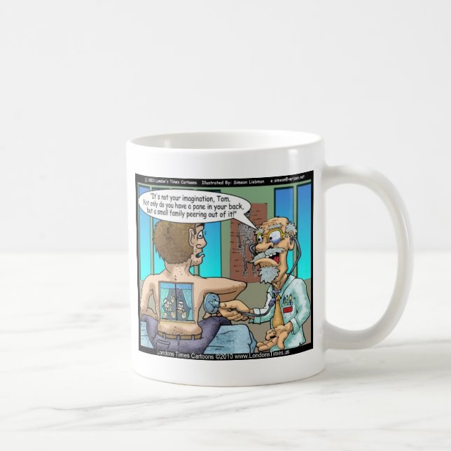 Caneca De Café Uma Dor Verdadeira Nas Costas Camisetas Engraçadas (Direita)