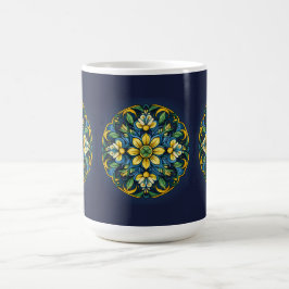 Caneca De Café 💚 💙 💛 Uma Elegância Azulejo Única: Jardim da Me