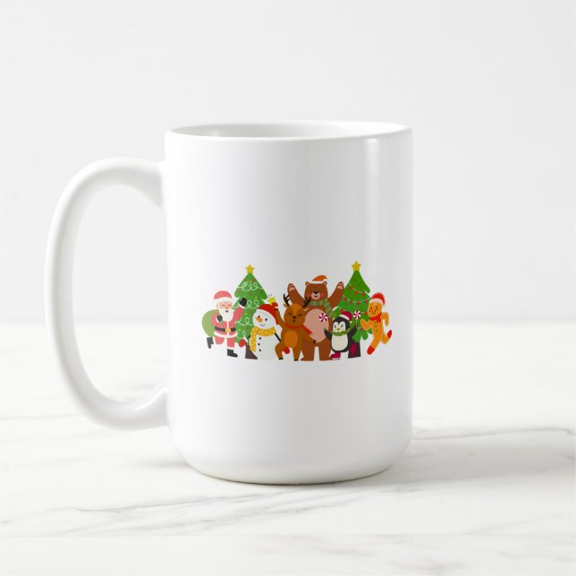 Caneca De Café Uma Equipe de Personagens de Natal (Esquerda)