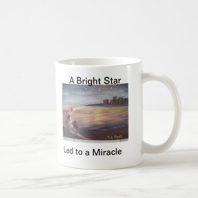 Caneca De Café Uma estrela brilhante conduzida a um milagre (Direita)