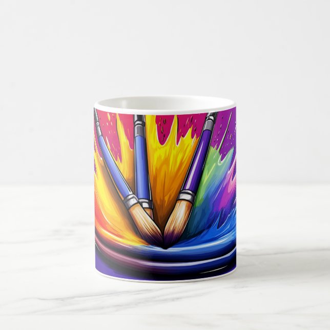 Caneca De Café Uma explosão de cores vibrantes de uma paleta.  (Centro)