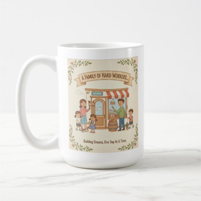 Caneca De Café Uma Família De Trabalhadores Duros (Esquerda)