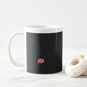 Caneca De Café uma flor vermelha sobre fundo preto