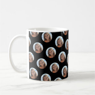 Caneca De Café Uma foto circular com preto
