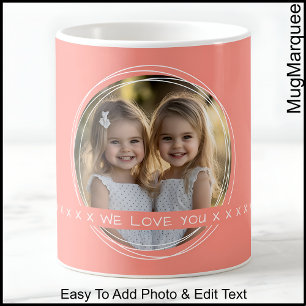 Caneca De Café Uma Foto Com Texto Personalizado/Coral De Mensagem