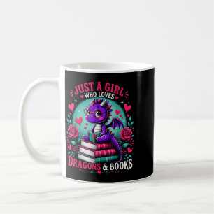 Caneca De Café Uma Garota Que Ama Dragões E Livros Leitura de Dra