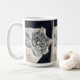 Caneca De Café Uma gata chamada Rose com Olhos Verdes Marcantes