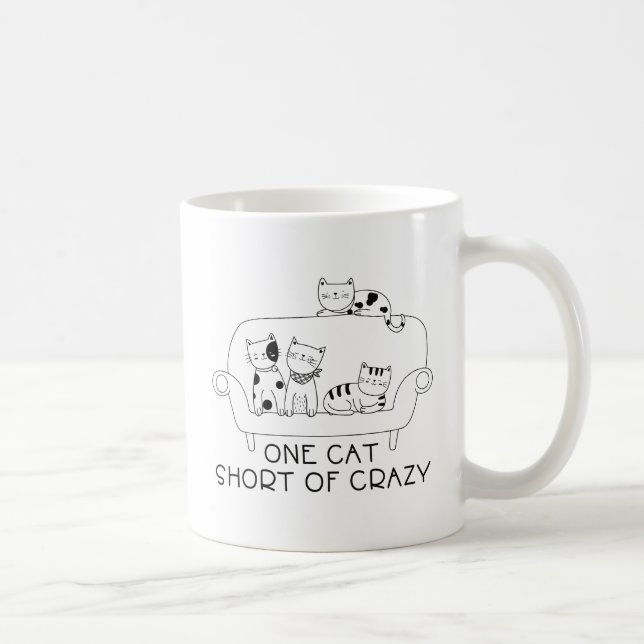Caneca De Café Uma Gata Curta de Louca (Direita)