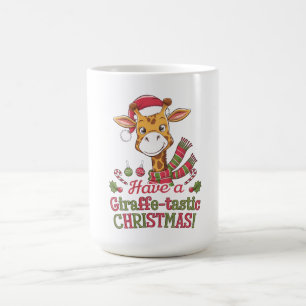 Caneca De Café Uma girafa de natal divertida