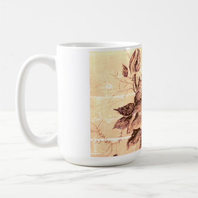 Caneca De Café Uma ilustração caneta preta de um rosa (Esquerda)