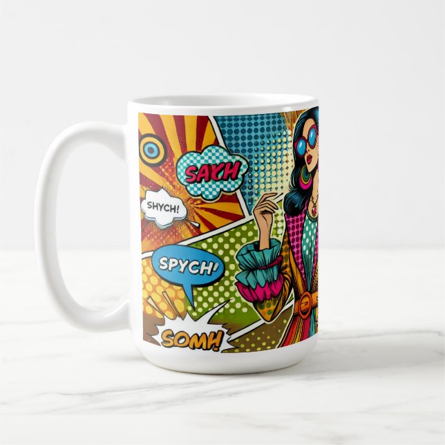 Caneca De Café Uma ilustração de tendência no estilo de pop (Esquerda)