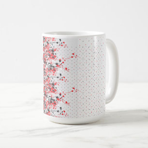 Caneca De Café Uma intrincada aga de design floral branca e negra