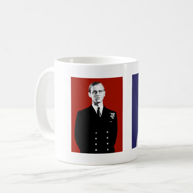 Caneca De Café Uma jovem rainha Elizabeth com seu príncipe (Frente Esquerda)