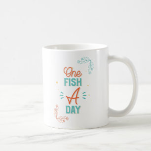 Caneca De Café Uma letra de peixe por dia