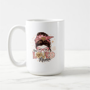 Caneca De Café Uma Mama Amada Citação de Coração de Leopardo Fofo