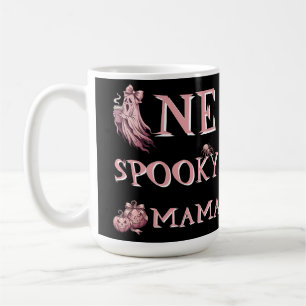 Caneca De Café Uma Mamãe Assustadora Vintage Café Fantasma Rosa