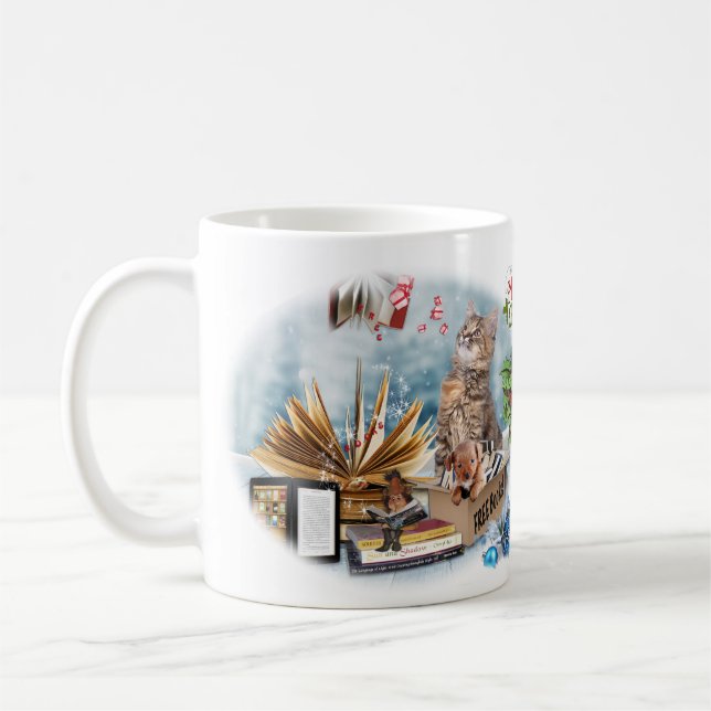 Caneca De Café Uma mensagem de livro grátis  (Esquerda)