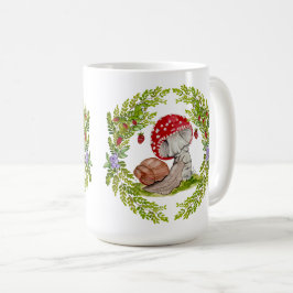 Caneca De Café Uma mosca florestal colorida e um caracol