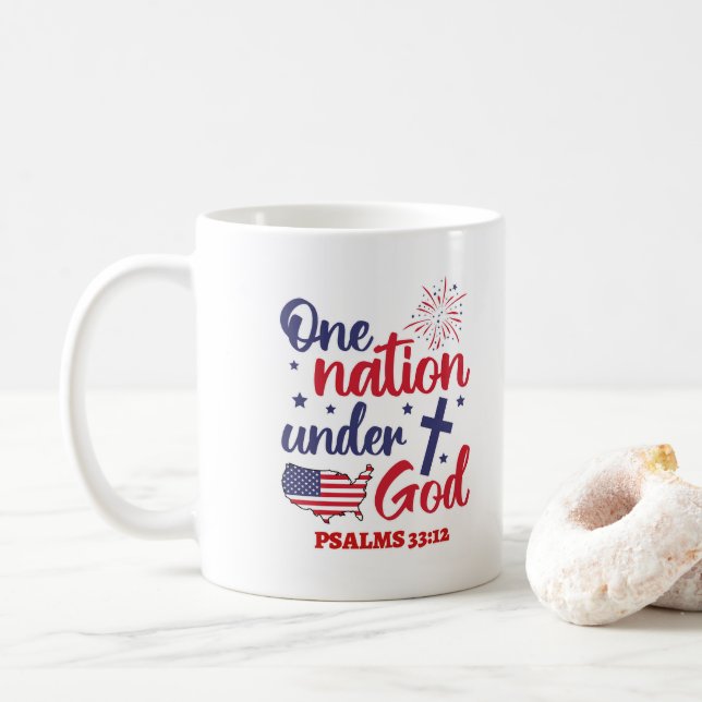 Caneca De Café Uma Nação Sob Deus (Com Donut)