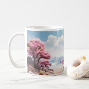 Caneca De Café Uma Paisagem Da Árvore Na Terra Maravilha