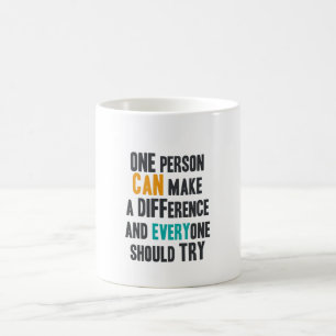 Caneca De Café Uma pessoa pode fazer uma diferença e todos shou