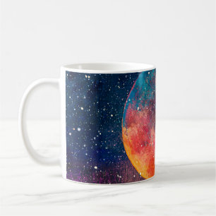 Caneca De Café Uma pintura a óleo fantástica, bela lua grande do