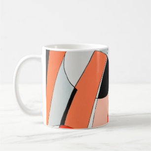 Caneca De Café Uma pintura abstrato de preto, branco e esbranqui