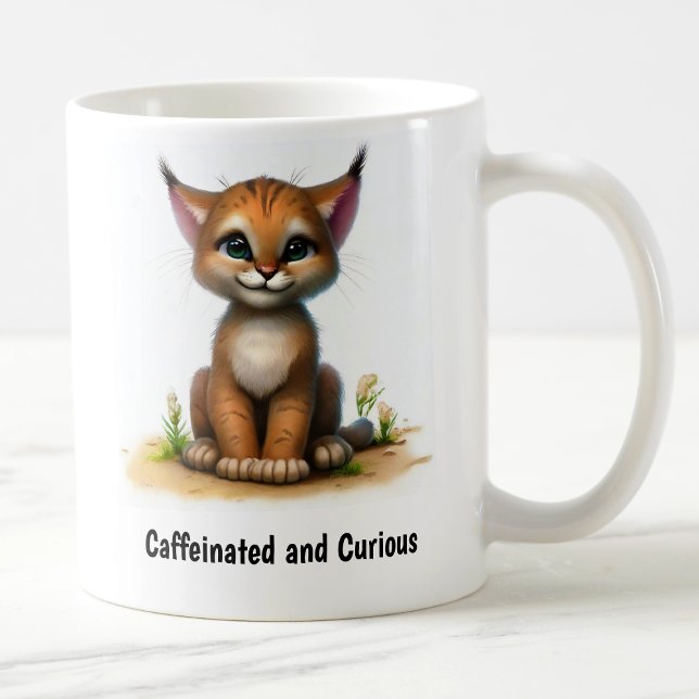 Caneca De Café Uma pintura digital de um belo Lynx (Criador carregado)