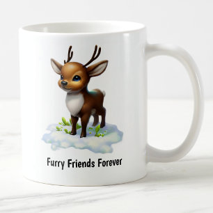 Caneca De Café Uma Pintura Digital de um Caribu Fofo