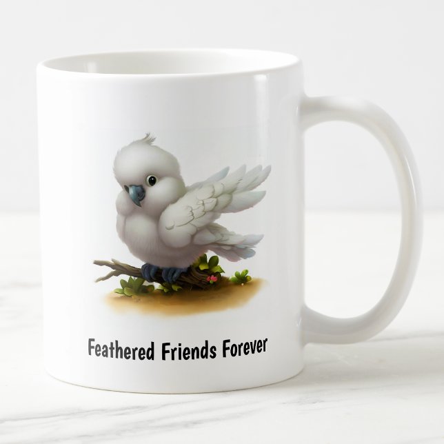 Caneca De Café Uma pintura digital de um Cockatoa Moluco Cuta (Criador carregado)