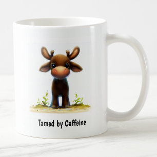 Caneca De Café Uma pintura digital de um jovem alce fofo