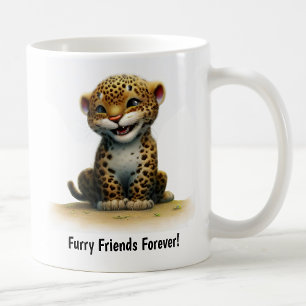 Caneca De Café Uma pintura digital de um leopardo giro