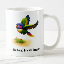 Caneca De Café Uma pintura digital de um lindo Lorikeet-de-Mitche