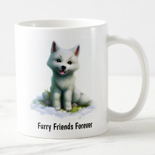 Caneca De Café Uma pintura digital de um Lobo Ártico Cute