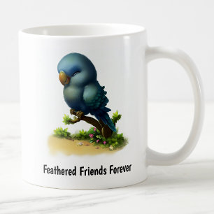 Caneca De Café Uma pintura digital de um papagaio bonito de raça 