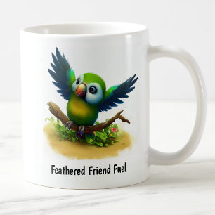 Caneca De Café Uma pintura digital de um papagaio brilhante masca