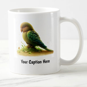 Caneca De Café Uma pintura digital de um papagaio cerrado com asa