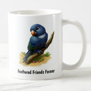 Caneca De Café Uma pintura digital de um papagaio indigo alado fo