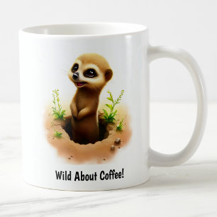 Caneca De Café Uma pintura digital de um suricato fofo