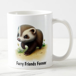 Caneca De Café Uma pintura digital de um texugo de mel bonito