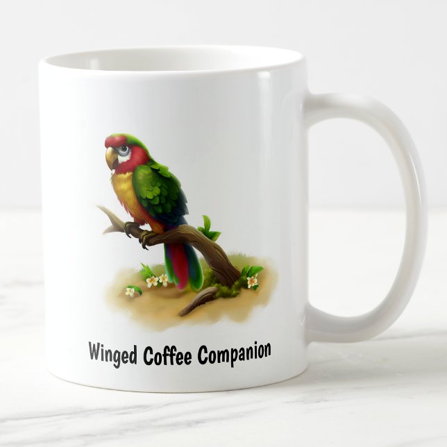 Caneca De Café Uma pintura digital de uma arara militar engraçada (Criador carregado)