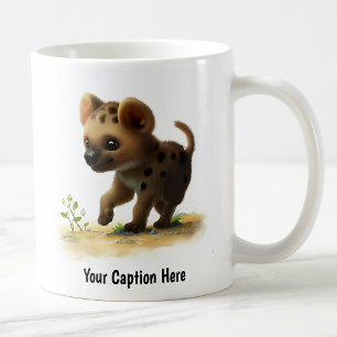 Caneca De Café Uma pintura digital de uma hiena fofa