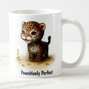 Caneca De Café Uma Pintura Digital de uma Jaguatirica Fofa