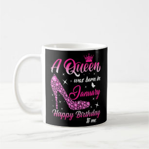 Caneca De Café Uma Rainha Foi Nascer Em Janeiro De Aniversário Mu