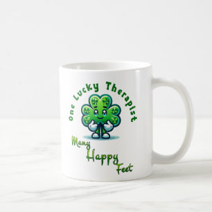 Caneca De Café Uma Rua Terapista Sortuda. Design Diversão de Patr