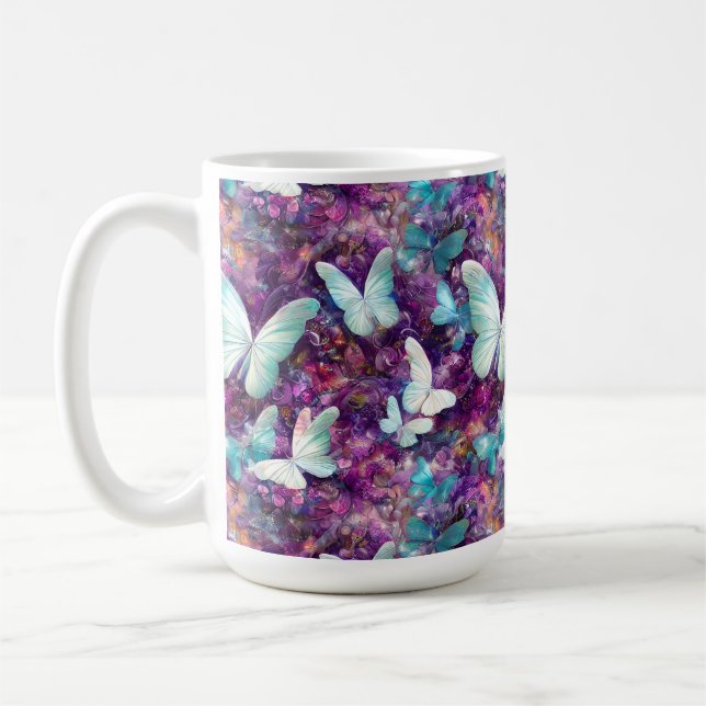 Caneca De Café Uma Série de Borboleta Mística Design 7 (Esquerda)