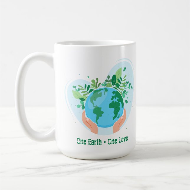 Caneca De Café Uma Terra Um Amor. Salve o planeta (Esquerda)