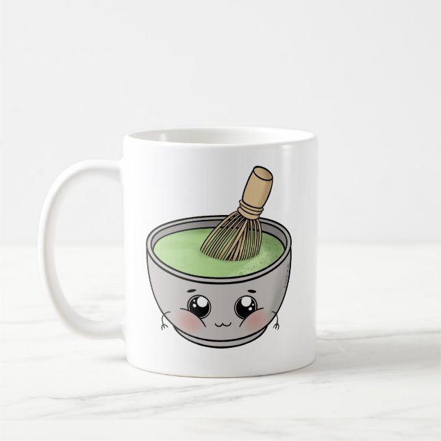 Caneca De Café Uma tigela de chá matcha - Kawaii (Esquerda)