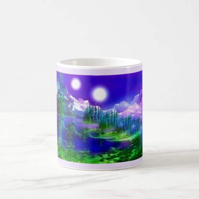 Caneca De Café Uma vez em duas luas de arte (Centro)